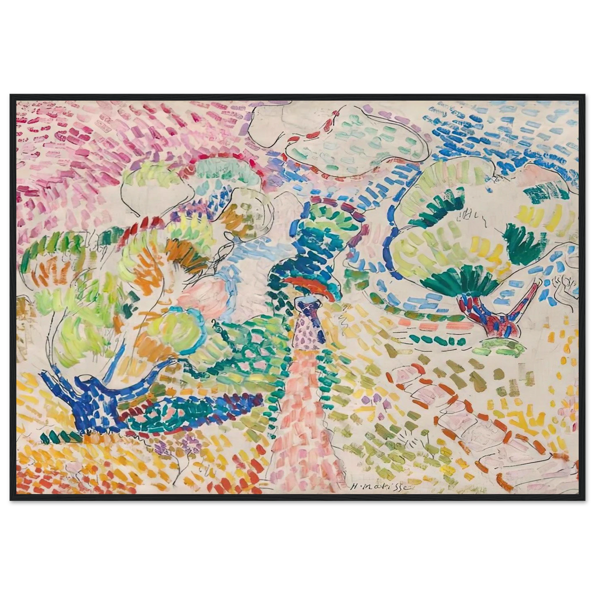 MADAME MATISSE IN THE OLIVE GROVE 1905 Framed Poster | Henri Matisse Framed Prints Wall Art | Henri Matisse Print