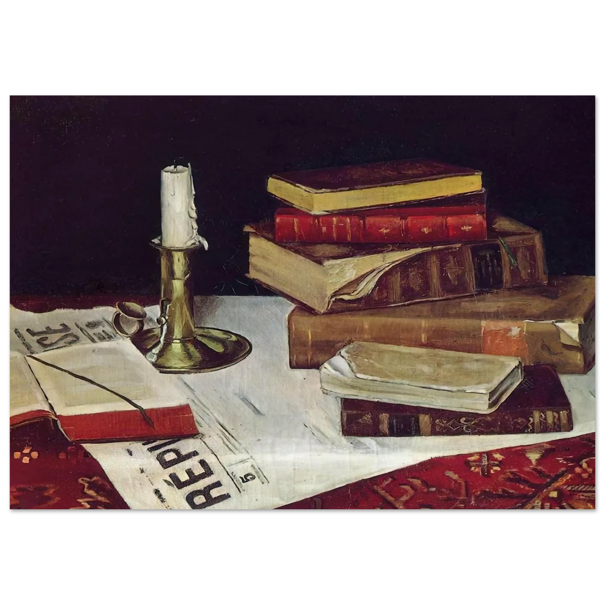 STILL LIFE WITH BOOKS AND CANDLE 1890 Poster | Henri Matisse Poster | Henri Matisse Print