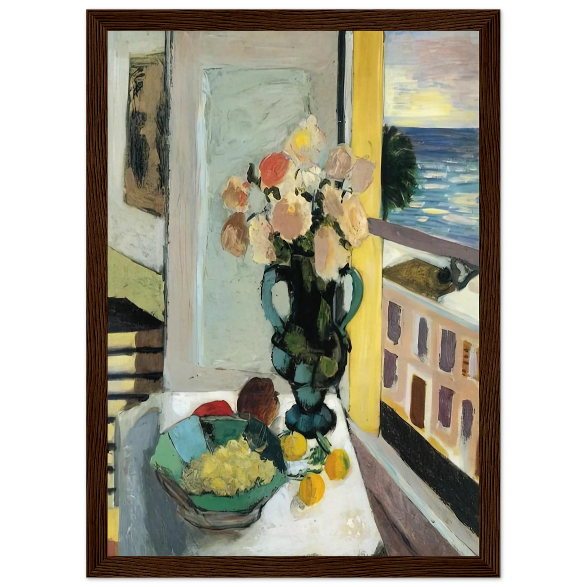 FLOWERS IN FRONT OF A WINDOW 1922 Framed Poster | Henri Matisse Framed Prints Wall Art | Henri Matisse Print