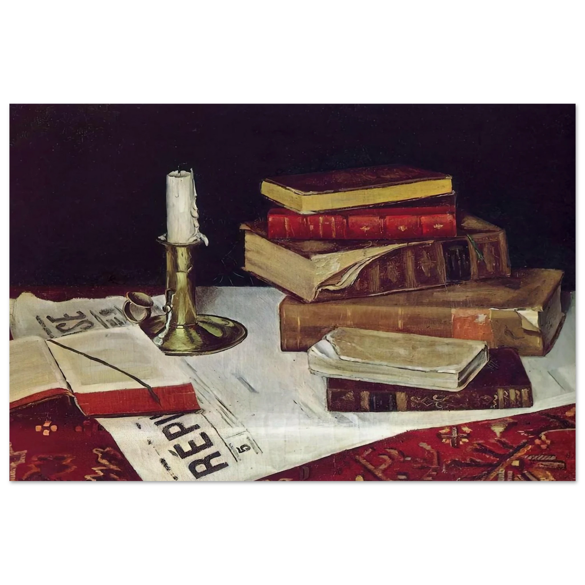 STILL LIFE WITH BOOKS AND CANDLE 1890 Poster | Henri Matisse Poster | Henri Matisse Print