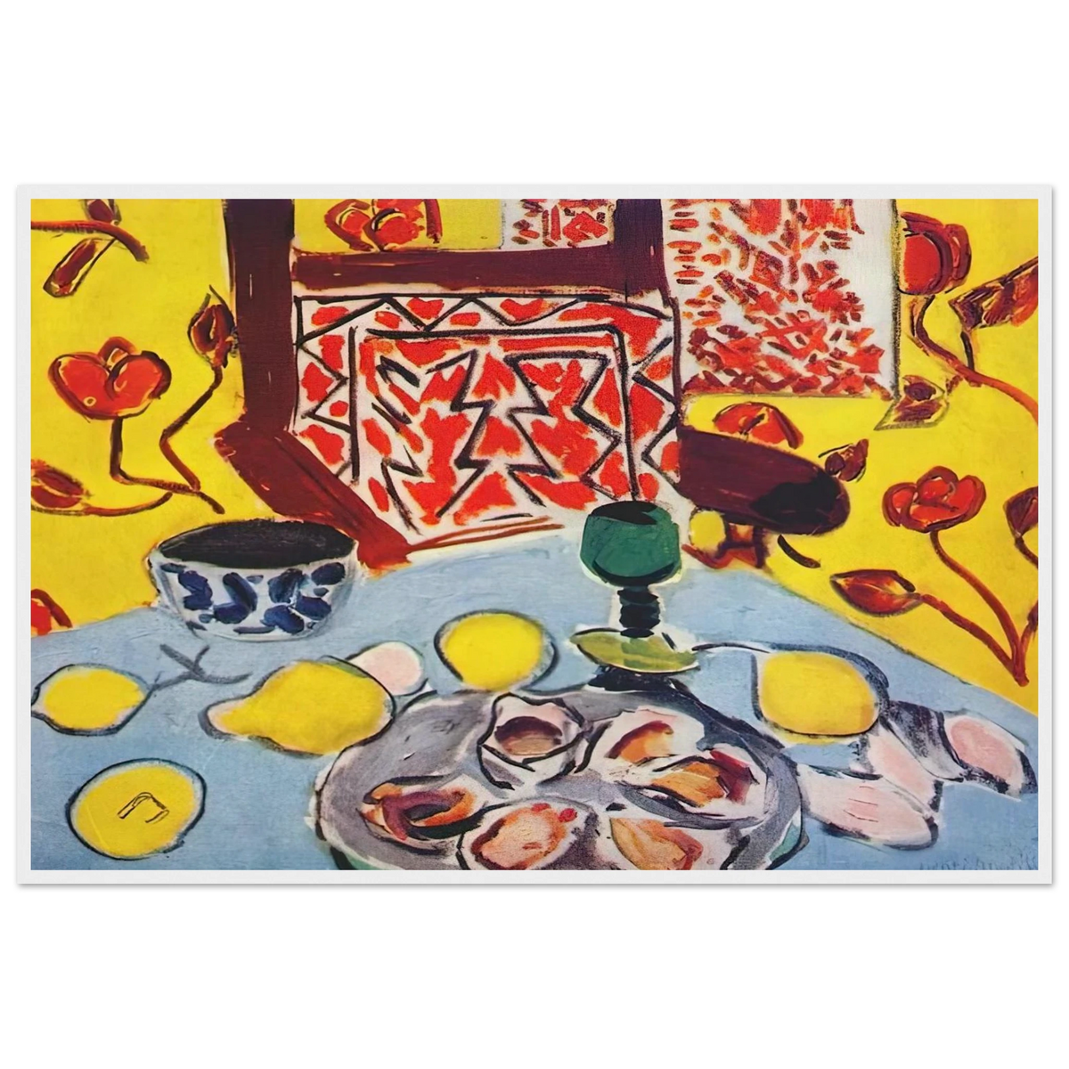 OYSTERS AND WOODEN ARMCHAIR 1943 Framed Poster | Henri Matisse Framed Prints Wall Art | Henri Matisse Print