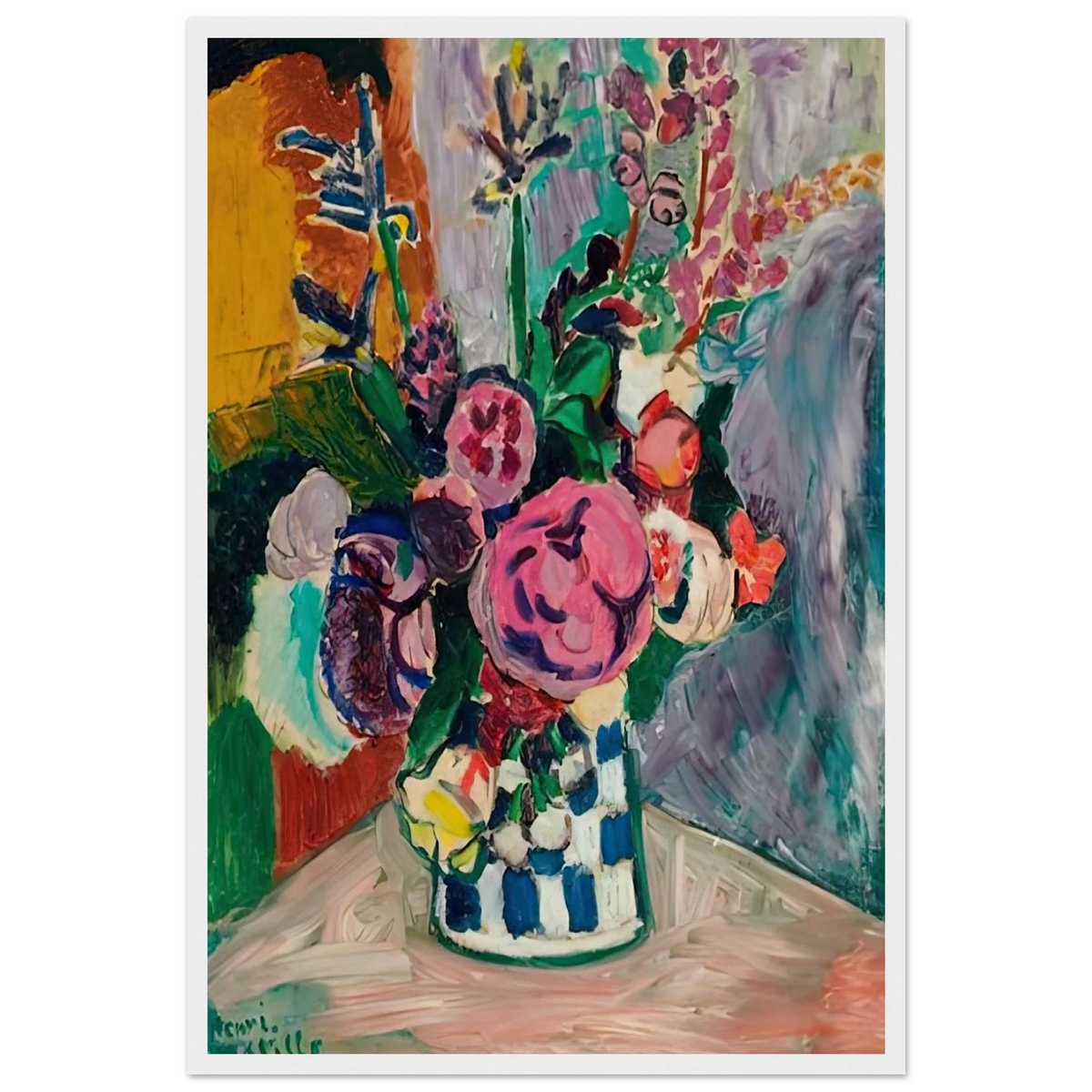 LES PIVOINES 1907 Framed Poster | Henri Matisse Framed Prints Wall Art | Henri Matisse Print