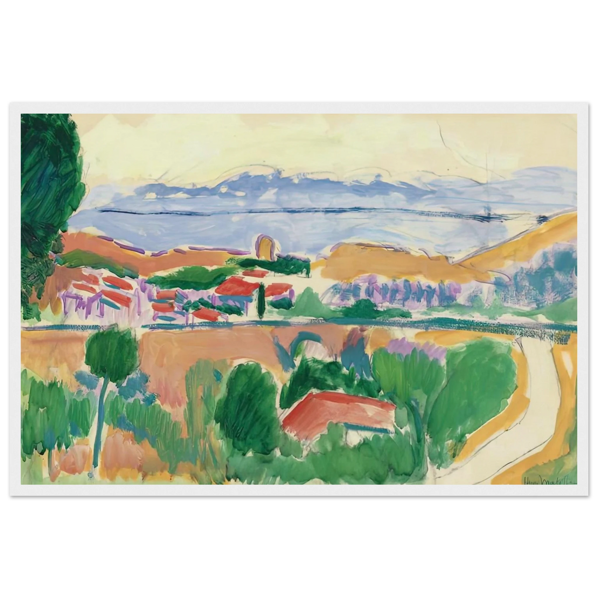 VUE DE COLLIOURE 1906 Framed Poster | Henri Matisse Framed Prints Wall Art | Henri Matisse Print
