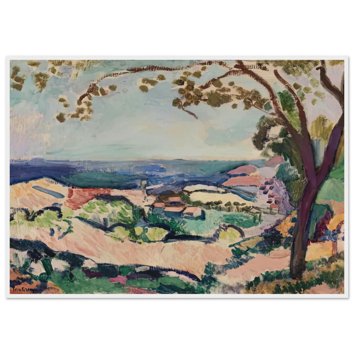 COLLIOURE LANDSCAPE 1906 Framed Poster | Henri Matisse Framed Prints Wall Art | Henri Matisse Print