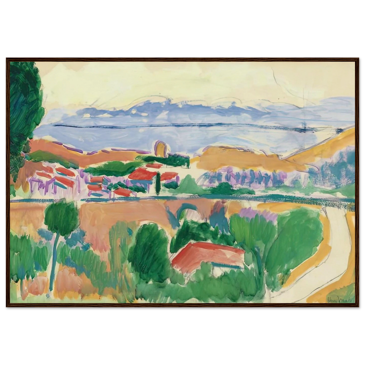 VUE DE COLLIOURE 1906 Framed Poster | Henri Matisse Framed Prints Wall Art | Henri Matisse Print