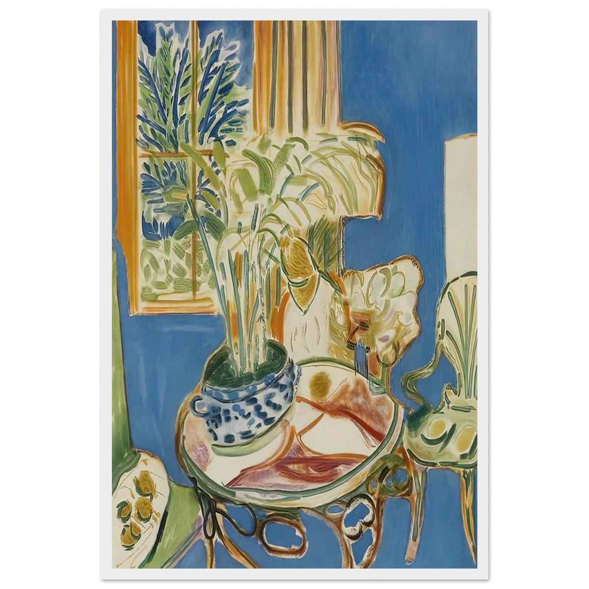 BLUE INTERIOR 1947 Framed Poster | Henri Matisse Framed Prints Wall Art | Henri Matisse Print