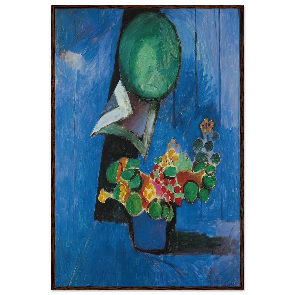 FLOWERS AND CERAMIC PLATE 1913 Framed Poster | Henri Matisse Framed Prints Wall Art | Henri Matisse Print