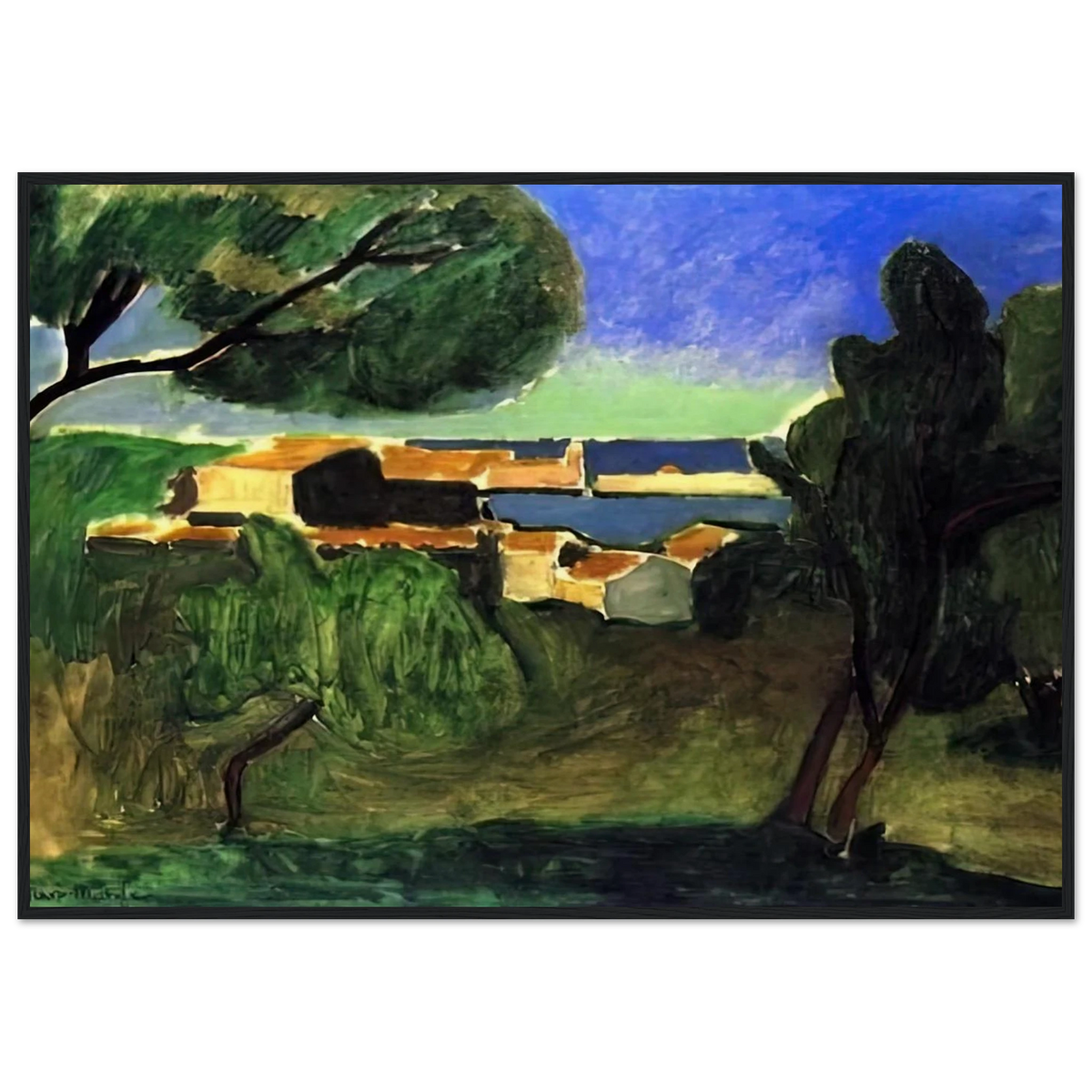 LANDSCAPE AT COLLIOURE III 1907 Framed Poster | Henri Matisse Framed Prints Wall Art | Henri Matisse Print