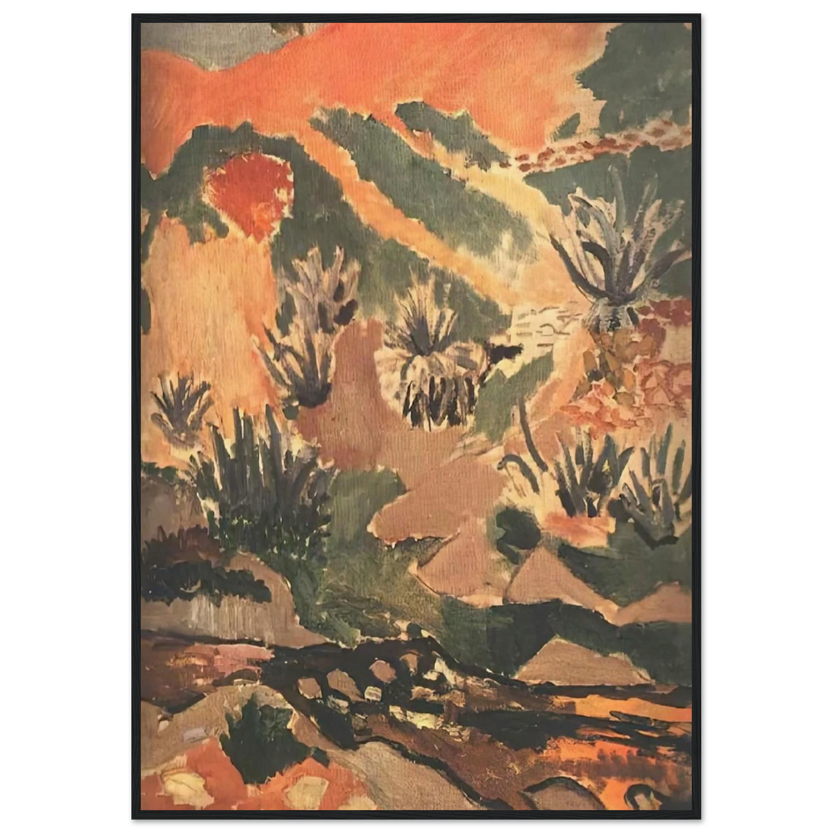 LANDSCAPE WITH BROOK BROOK WITH ALOES 1907 Framed Poster | Henri Matisse Framed Prints Wall Art | Henri Matisse Print