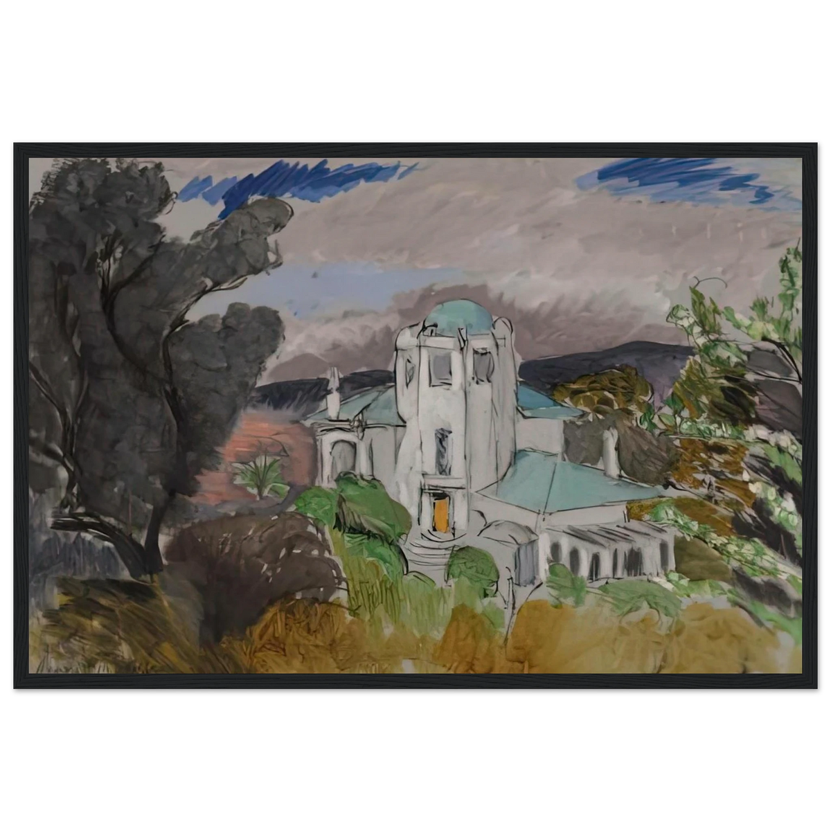 BLUE VILLA 1918 Framed Poster | Henri Matisse Framed Prints Wall Art | Henri Matisse Print