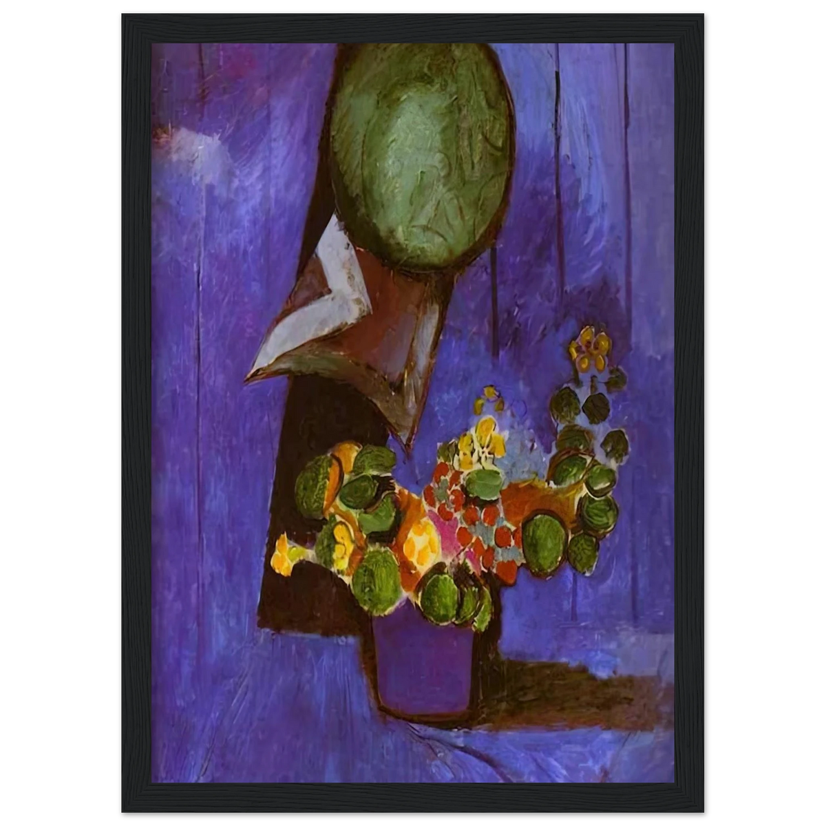 FLOWERS AND CERAMIC PLATE Framed Poster | Henri Matisse Framed Prints Wall Art | Henri Matisse Print