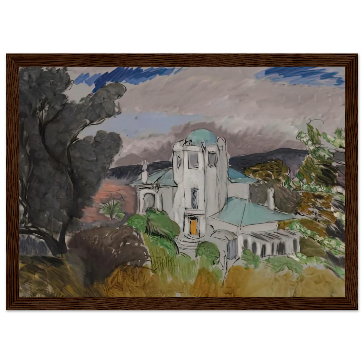 BLUE VILLA 1918 Framed Poster | Henri Matisse Framed Prints Wall Art | Henri Matisse Print