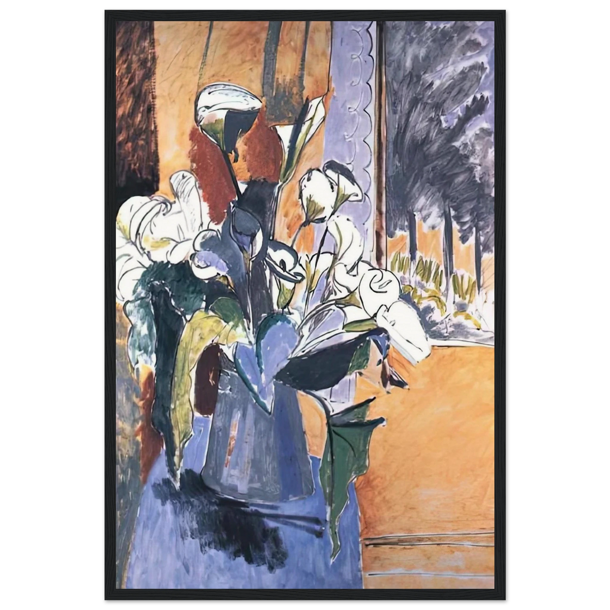 FLOWERS ON THE WINDOWSILL 1913 Framed Poster | Henri Matisse Framed Prints Wall Art | Henri Matisse Print