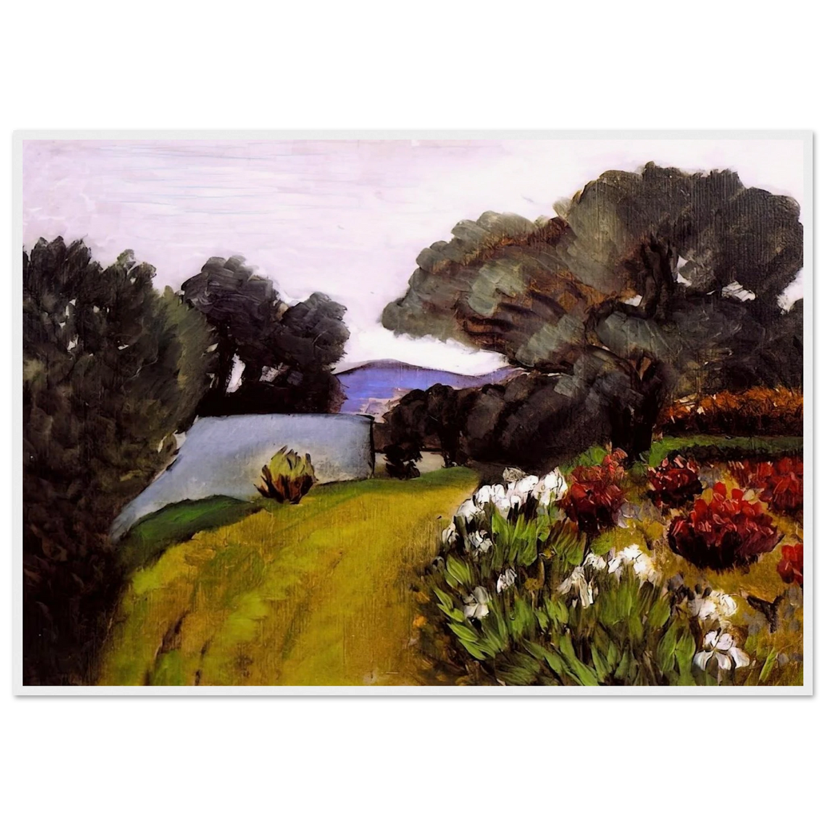 IN THE NICE COUNTRYSIDE GARDEN OF IRISES 1919 Framed Poster | Henri Matisse Framed Prints Wall Art | Henri Matisse Print