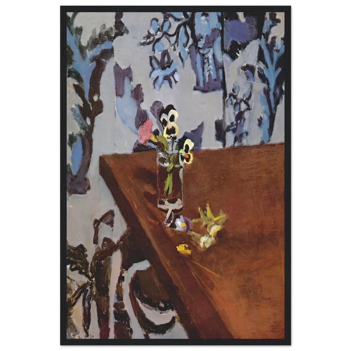 PANSIES ON A TABLE 1919 Framed Poster | Henri Matisse Framed Prints Wall Art | Henri Matisse Print
