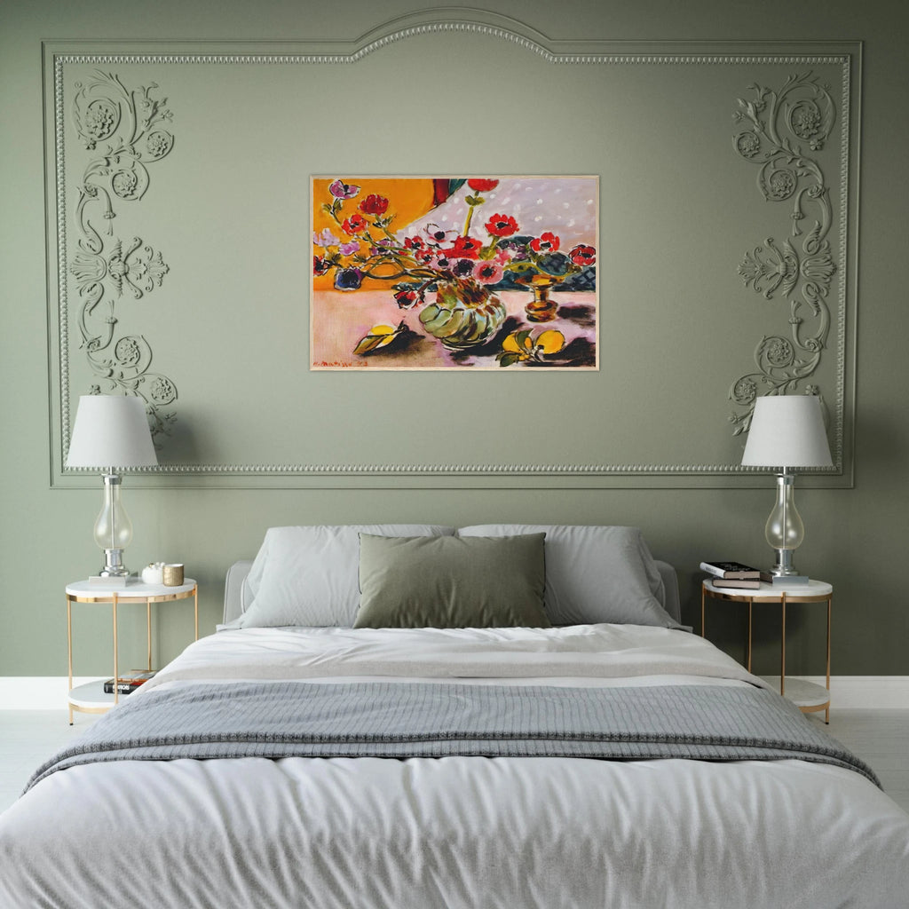 ANEMONES AND CHINESE VASE 1943 Framed Poster | Henri Matisse Framed Prints Wall Art | Henri Matisse Print
