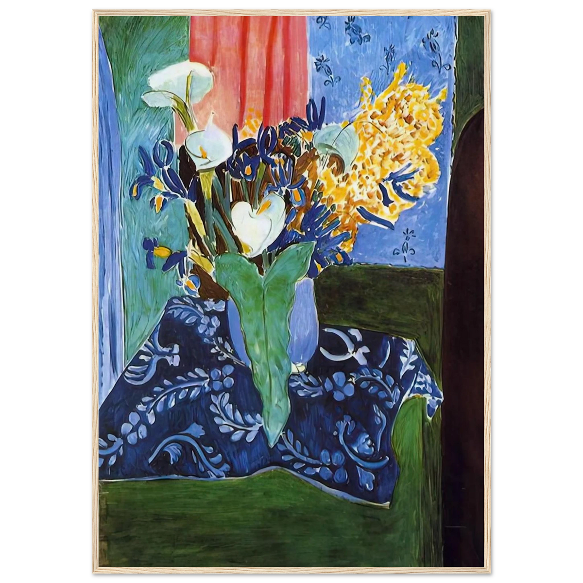 CALLA LILIES IRISES AND MIMOSAS 1913 Framed Poster | Henri Matisse Framed Prints Wall Art | Henri Matisse Print