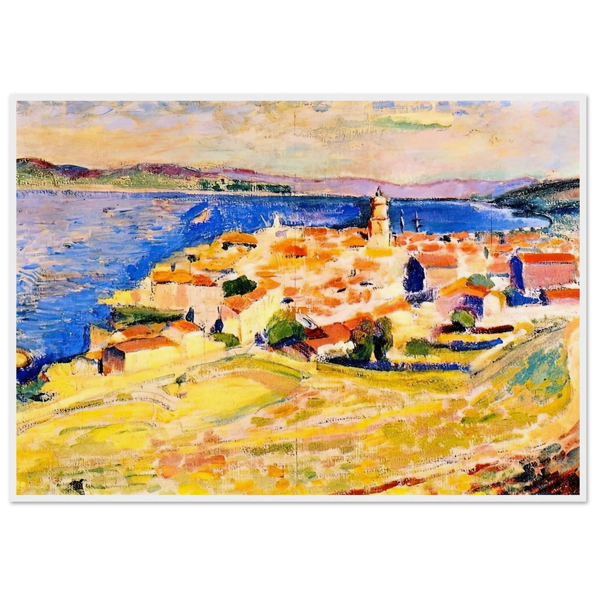 VIEW OF SAINT TROPEZ 1904 Framed Poster | Henri Matisse Framed Prints Wall Art | Henri Matisse Print