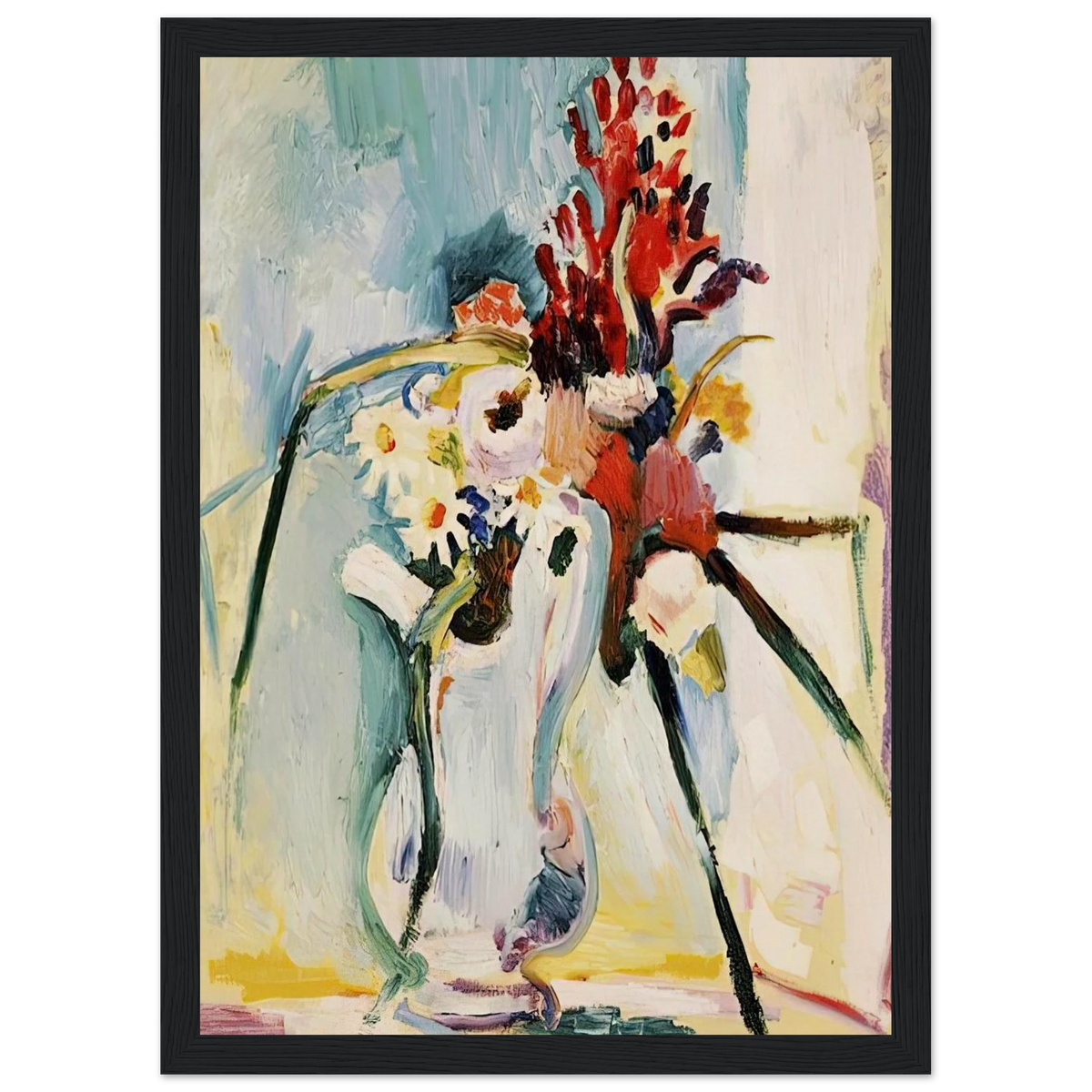 FLOWERS IN A PITCHER 1908 Framed Poster | Henri Matisse Framed Prints Wall Art | Henri Matisse Print