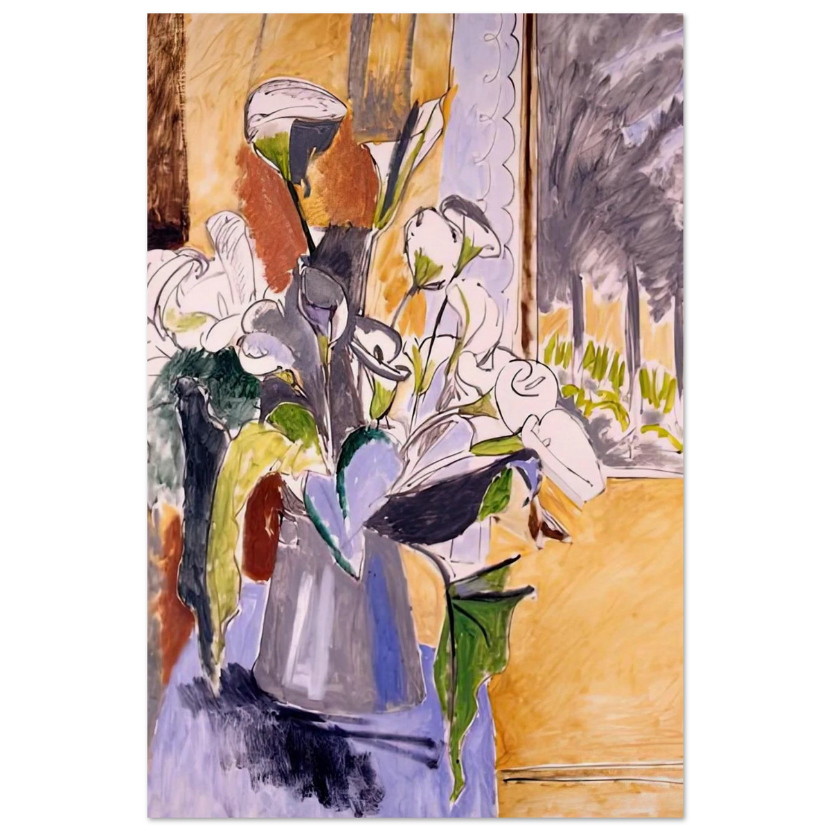 BOUQUET OF FLOWERS ON A VERANDA 1912 Poster | Henri Matisse Poster | Henri Matisse Print
