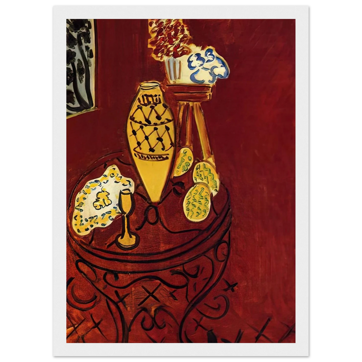 INTERIOR IN VENETIAN RED 1946 Framed Poster | Henri Matisse Framed Prints Wall Art | Henri Matisse Print