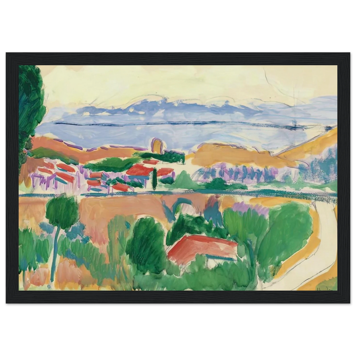 VUE DE COLLIOURE 1906 Framed Poster | Henri Matisse Framed Prints Wall Art | Henri Matisse Print