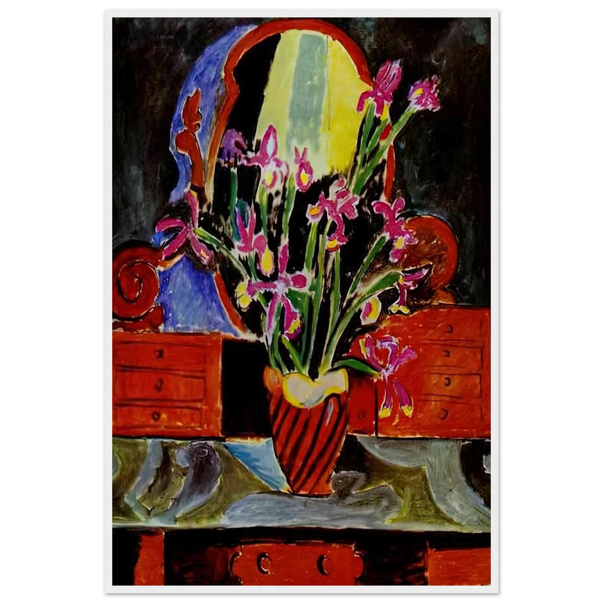 VASE OF IRISES 1912 Framed Poster | Henri Matisse Framed Prints Wall Art | Henri Matisse Print
