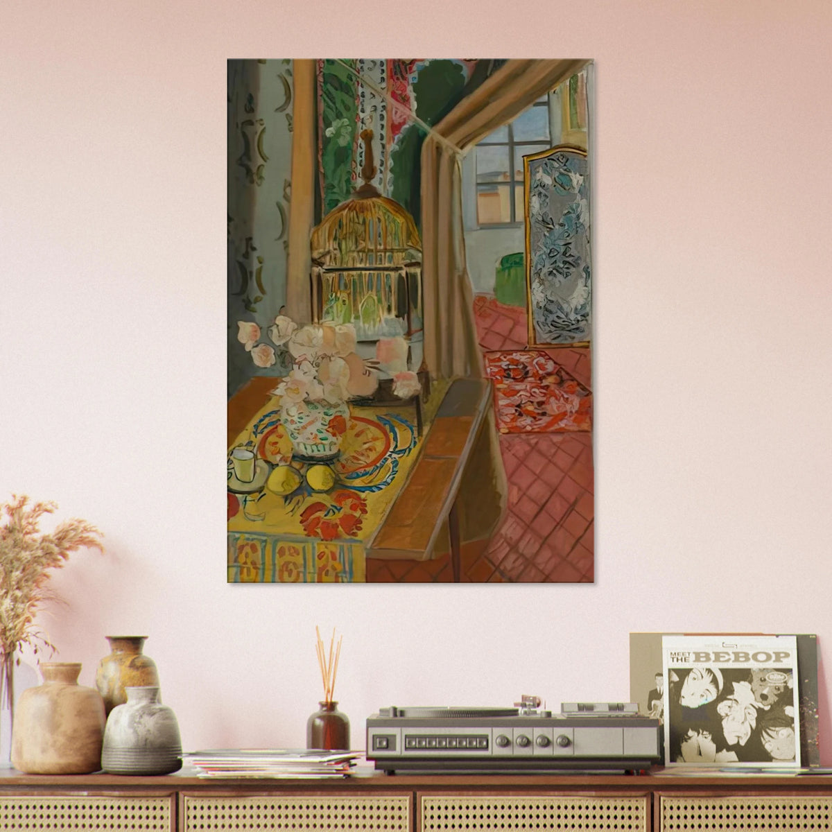 INTERIOR FLOWERS AND PARAKEETS 1924 Canvas | Henri Matisse Canvas | Henri Matisse Print