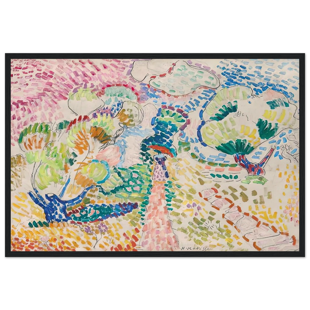 MADAME MATISSE IN THE OLIVE GROVE 1905 Framed Poster | Henri Matisse Framed Prints Wall Art | Henri Matisse Print