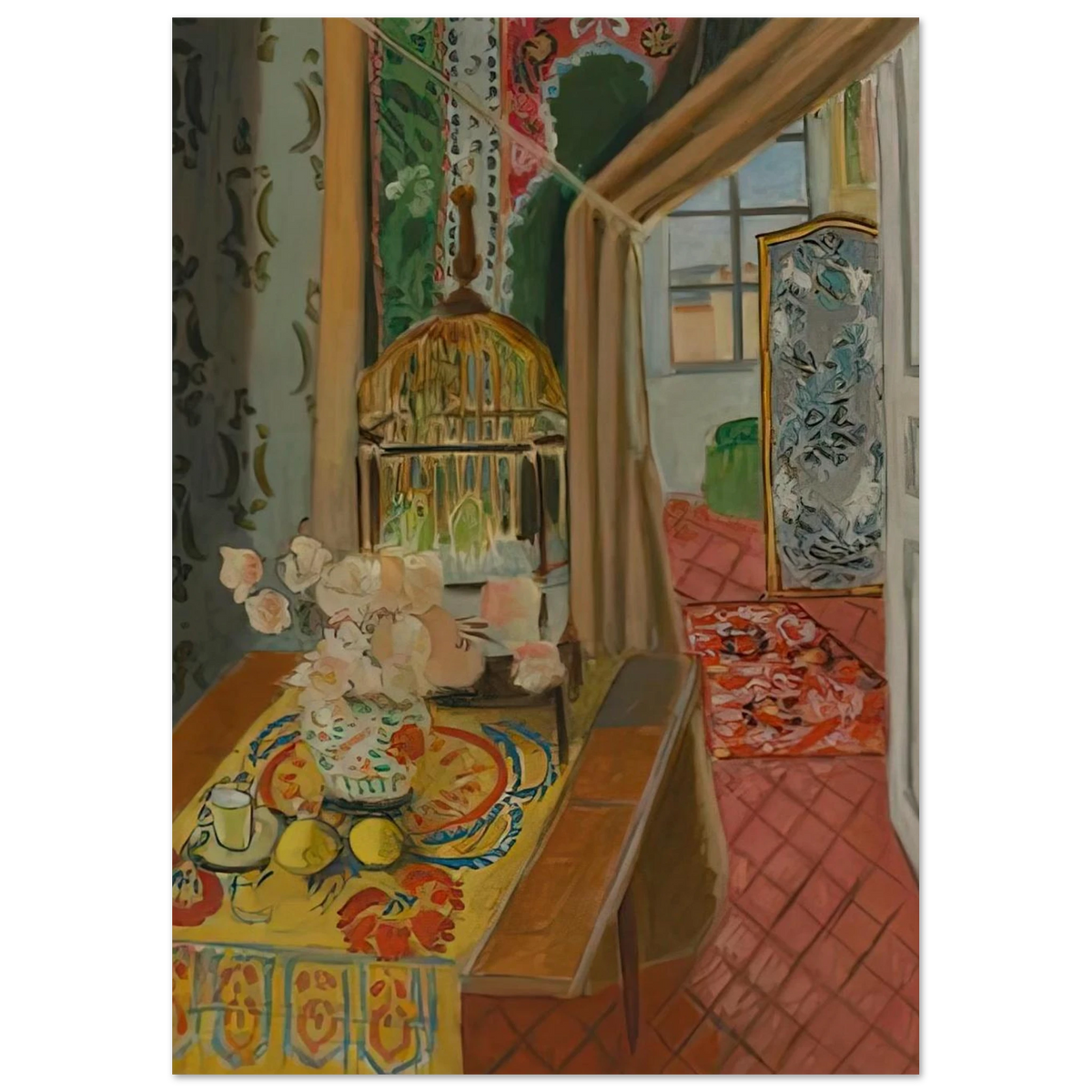 INTERIOR FLOWERS AND PARAKEETS 1924 Poster | Henri Matisse Poster | Henri Matisse Print