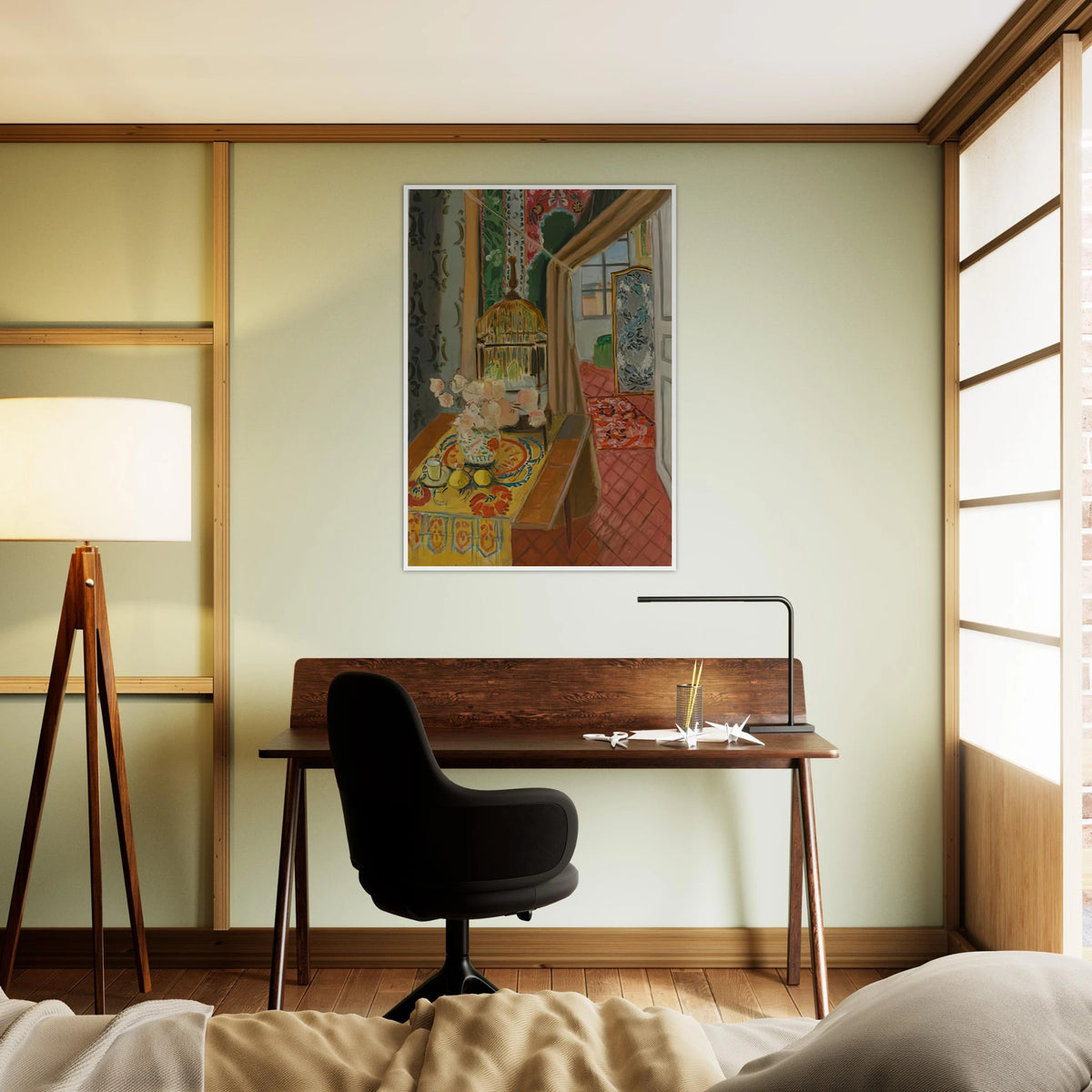 INTERIOR FLOWERS AND PARAKEETS 1924 Framed Poster | Henri Matisse Framed Prints Wall Art | Henri Matisse Print
