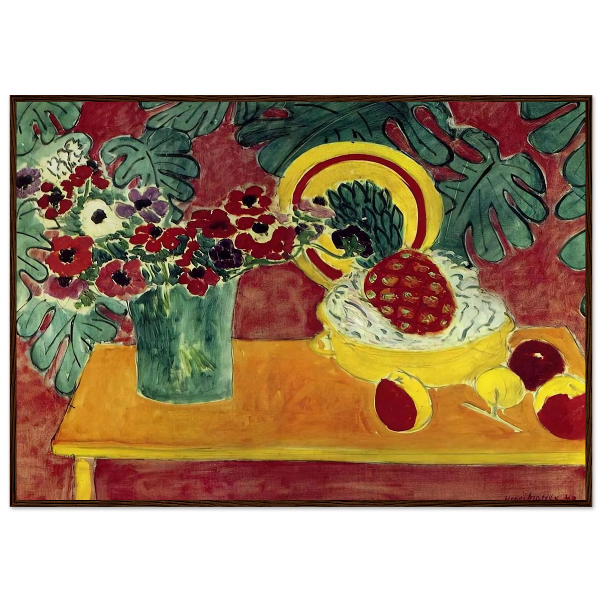 PINEAPPLE AND ANEMONES 1940 Framed Poster | Henri Matisse Framed Prints Wall Art | Henri Matisse Print