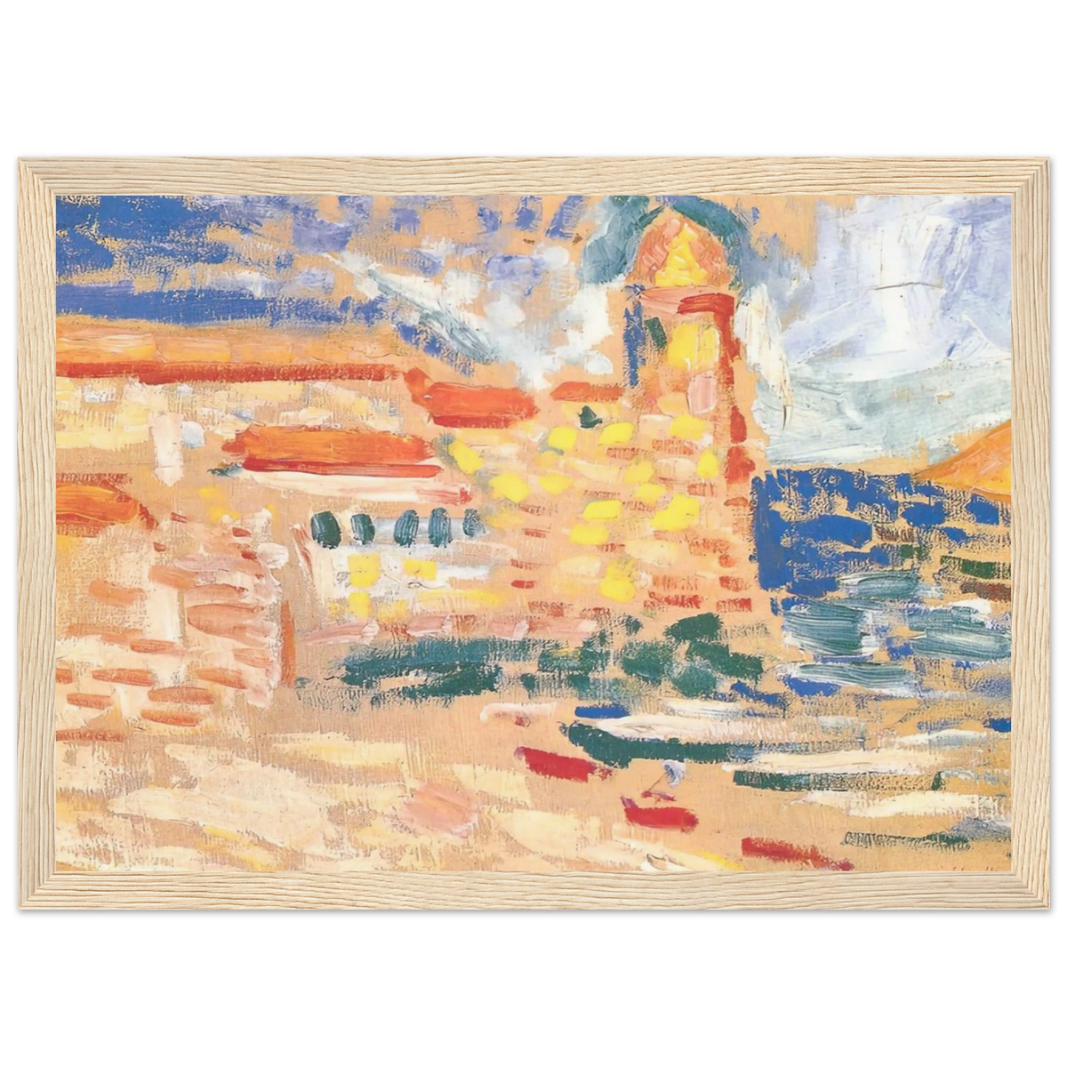 VIEW OF COLLIOURE WITH CHURCH 1905 Framed Poster | Henri Matisse Framed Prints Wall Art | Henri Matisse Print