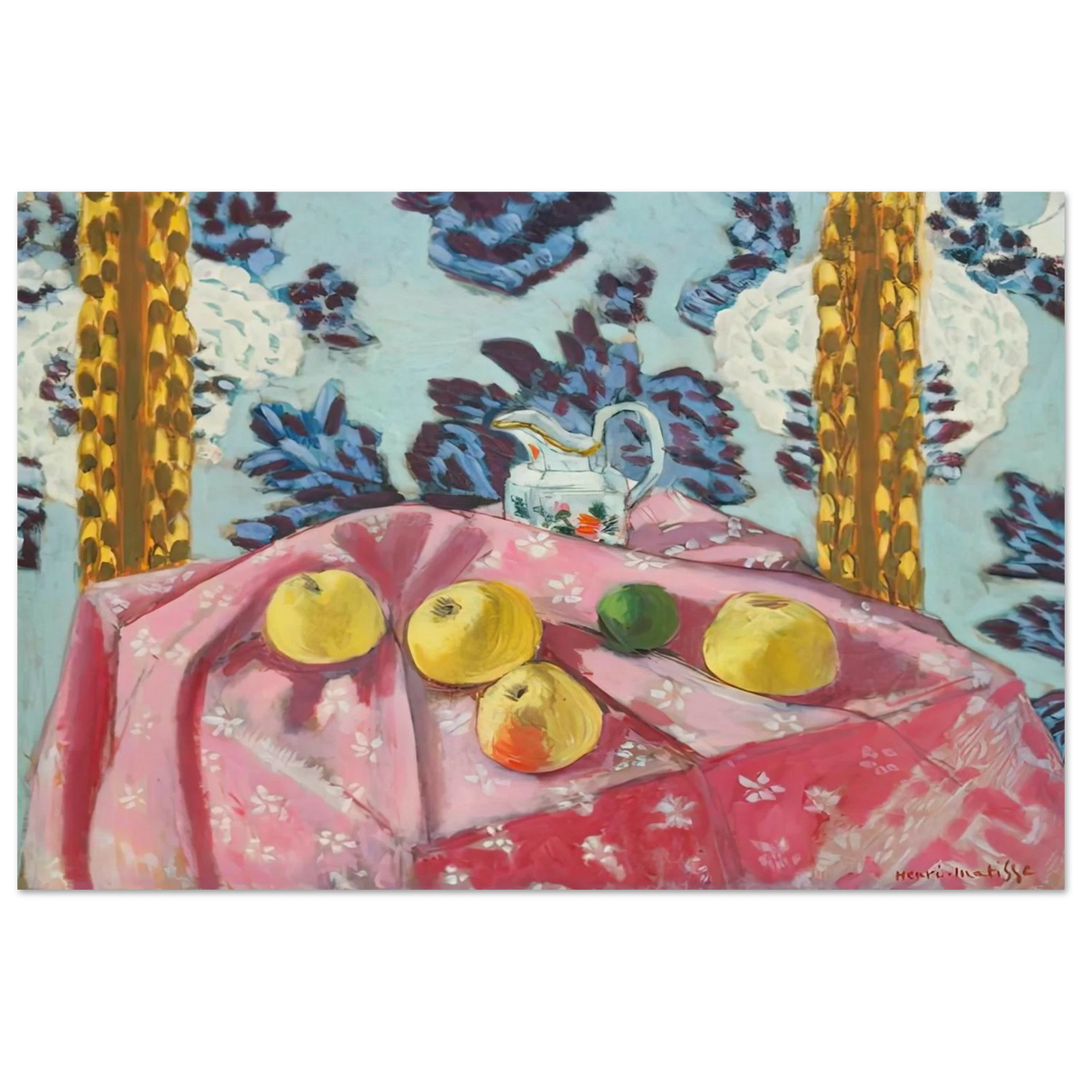 STILL LIFE WITH APPLES ON A PINK TABLECLOTH 1924 Poster | Henri Matisse Poster | Henri Matisse Print