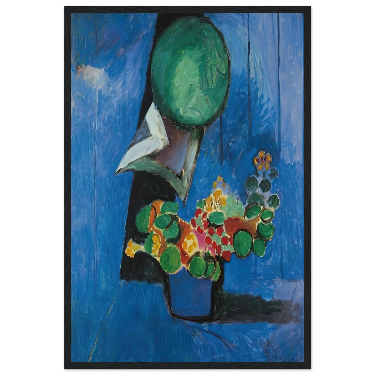 FLOWERS AND CERAMIC PLATE 1913 Framed Poster | Henri Matisse Framed Prints Wall Art | Henri Matisse Print