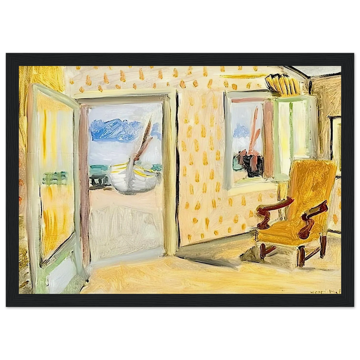 INTERIOR OPEN DOOR 1920 Framed Poster | Henri Matisse Framed Prints Wall Art | Henri Matisse Print