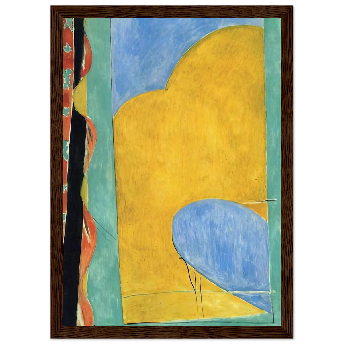 THE YELLOW CURTAIN Framed Poster | Henri Matisse Framed Prints Wall Art | Henri Matisse Print