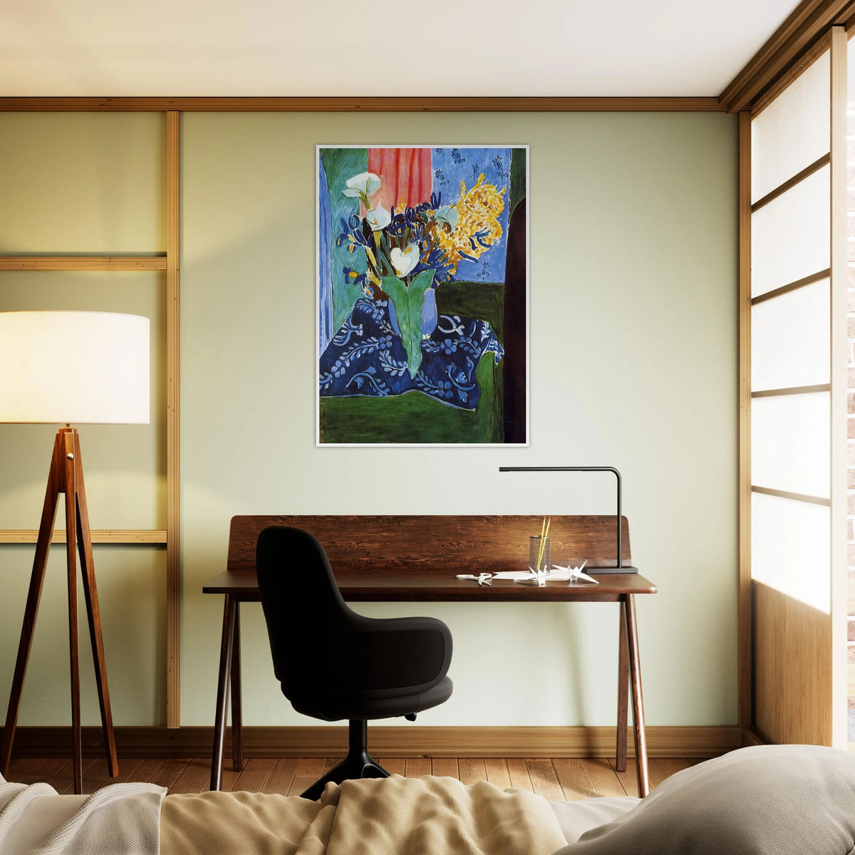 CALLA LILIES IRISES AND MIMOSAS 1913 Framed Poster | Henri Matisse Framed Prints Wall Art | Henri Matisse Print
