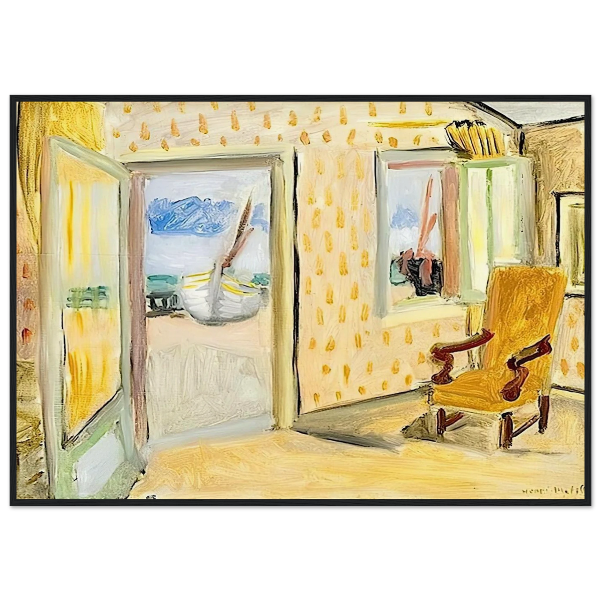 INTERIOR OPEN DOOR 1920 Framed Poster | Henri Matisse Framed Prints Wall Art | Henri Matisse Print