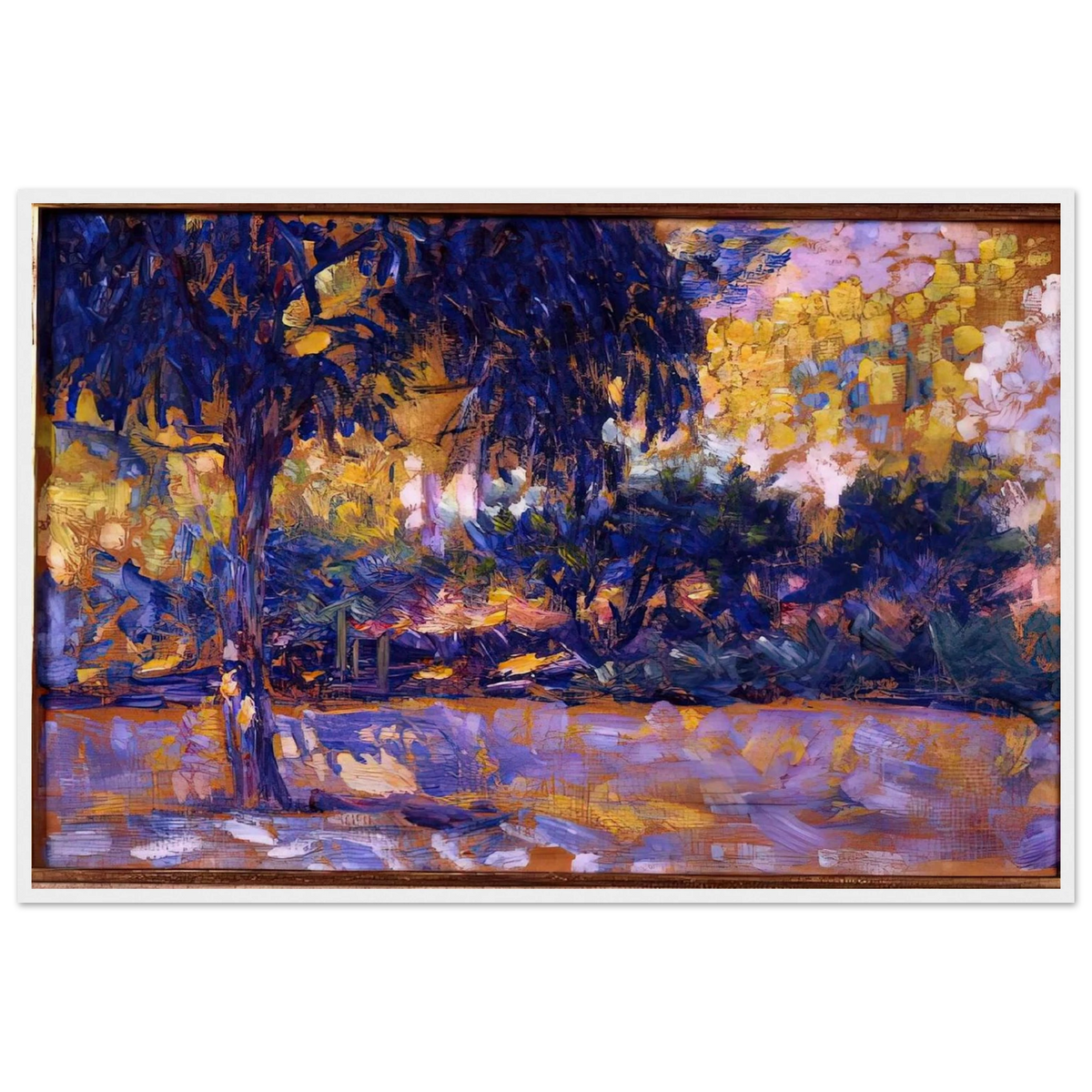 LANDSCAPE WITH EUCALYPTUS TREES AND RIVER TREES IN FRONT OF A RIVER 1908 Framed Poster | Henri Matisse Framed Prints Wall Art | Henri Matisse Print
