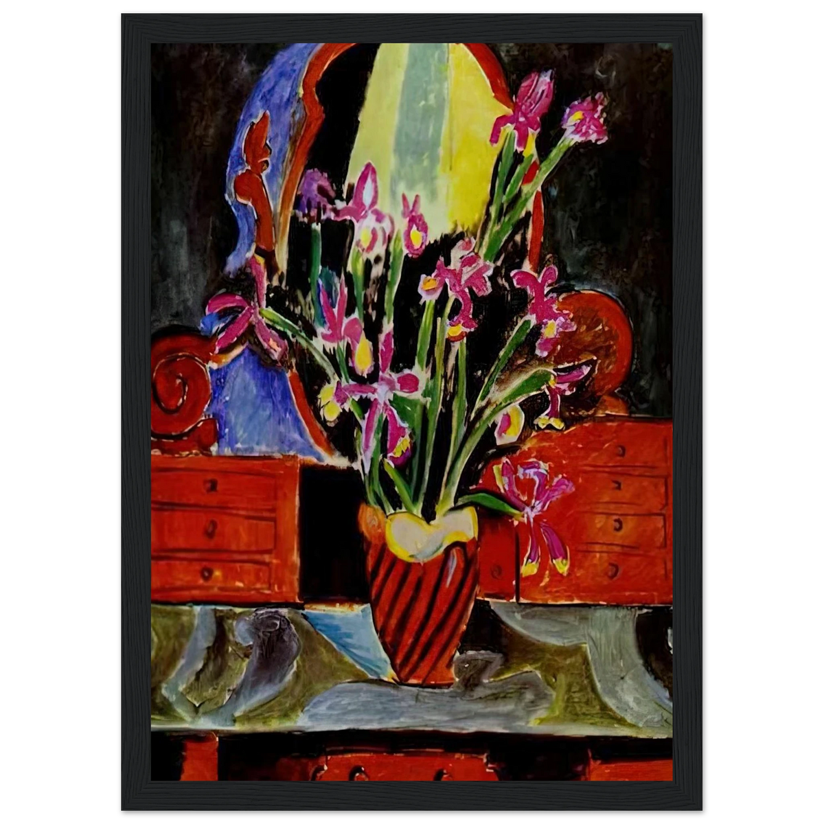 VASE OF IRISES 1912 Framed Poster | Henri Matisse Framed Prints Wall Art | Henri Matisse Print
