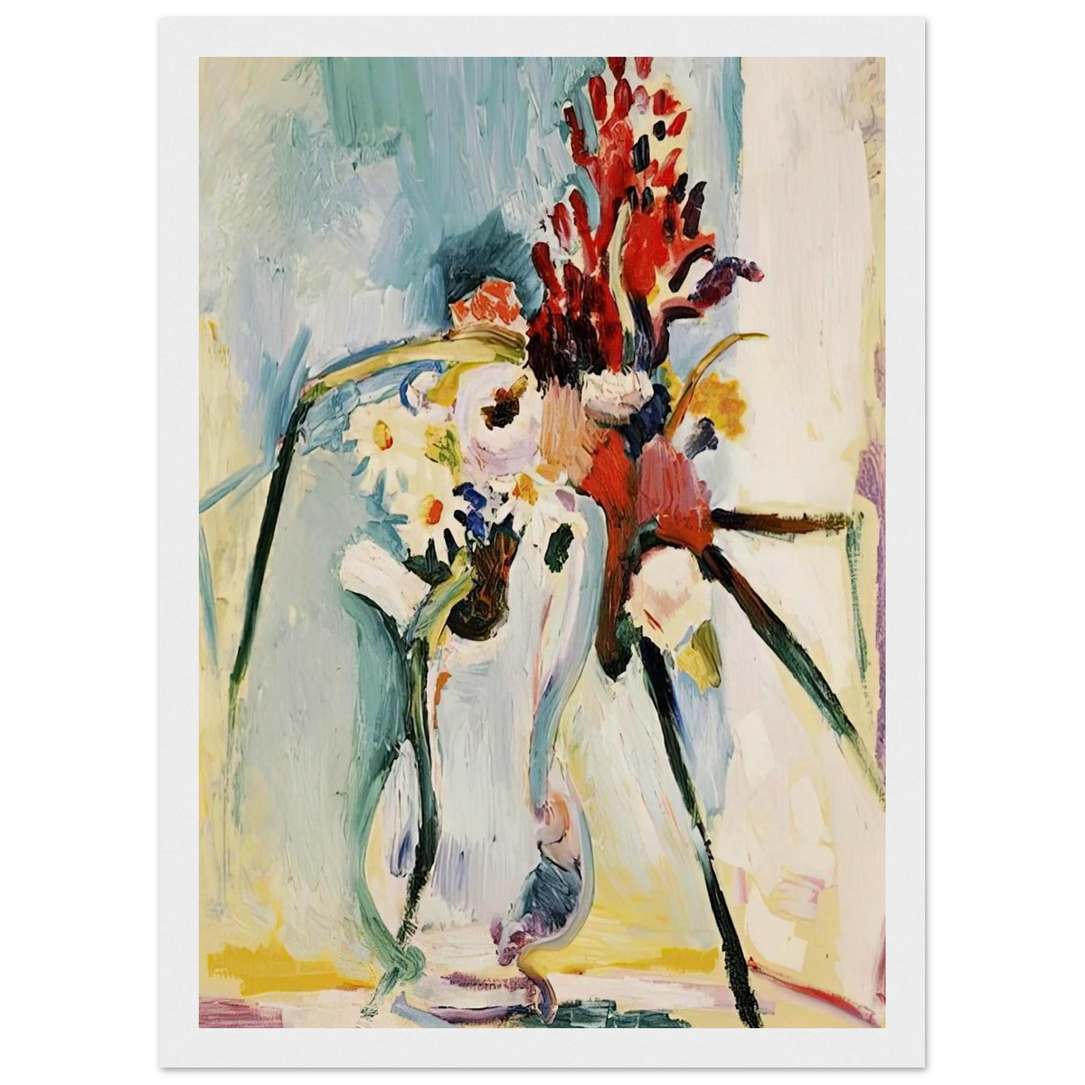 FLOWERS IN A PITCHER 1908 Framed Poster | Henri Matisse Framed Prints Wall Art | Henri Matisse Print