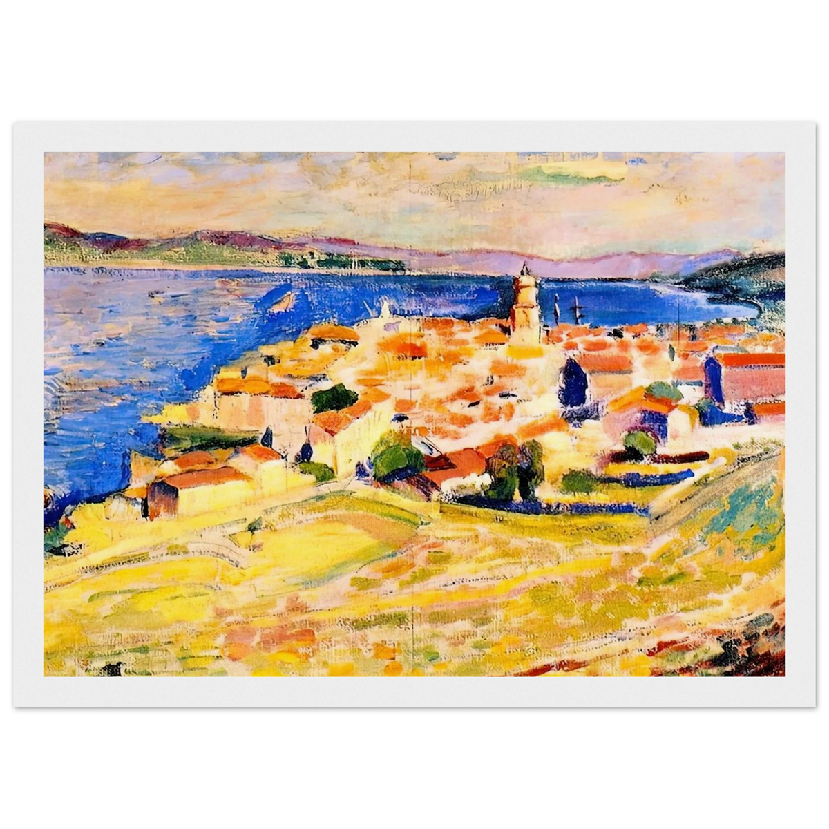 VIEW OF SAINT TROPEZ 1904 Framed Poster | Henri Matisse Framed Prints Wall Art | Henri Matisse Print