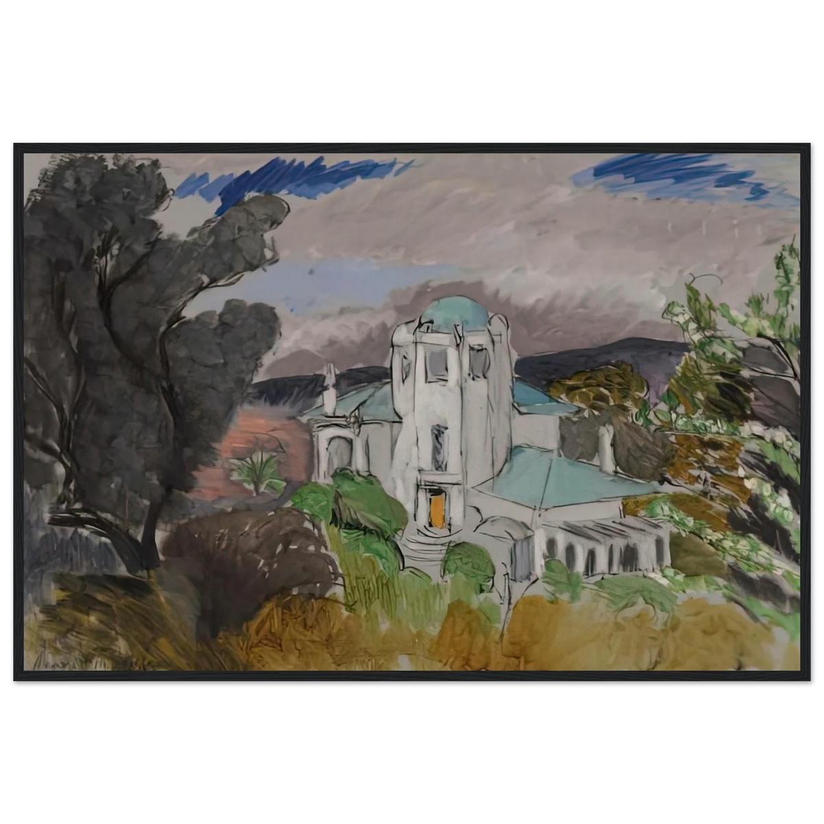 BLUE VILLA 1918 Framed Poster | Henri Matisse Framed Prints Wall Art | Henri Matisse Print