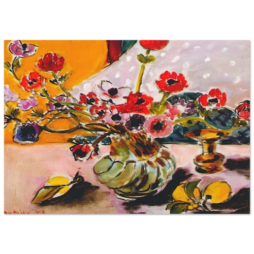 ANEMONES AND CHINESE VASE 1943 Poster | Henri Matisse Poster | Henri Matisse Print