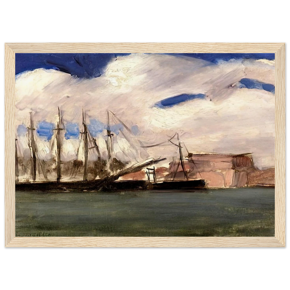 WHITE CLOUDS THE OLD PORT OF MARSEILLE 1918 Framed Poster | Henri Matisse Framed Prints Wall Art | Henri Matisse Print