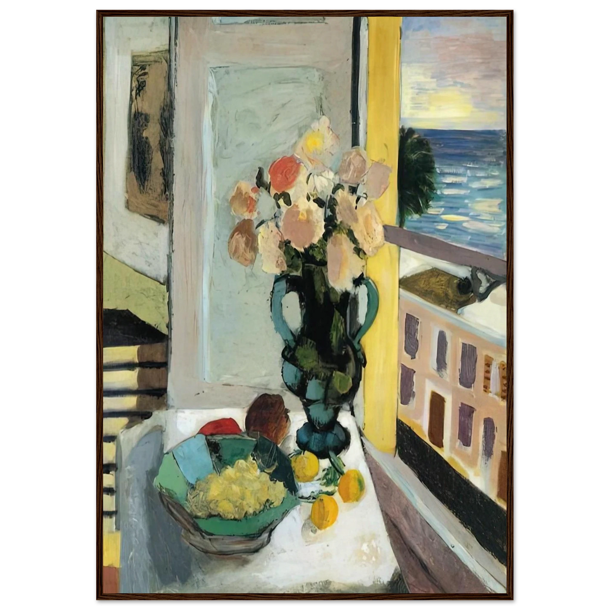 FLOWERS IN FRONT OF A WINDOW 1922 Framed Poster | Henri Matisse Framed Prints Wall Art | Henri Matisse Print