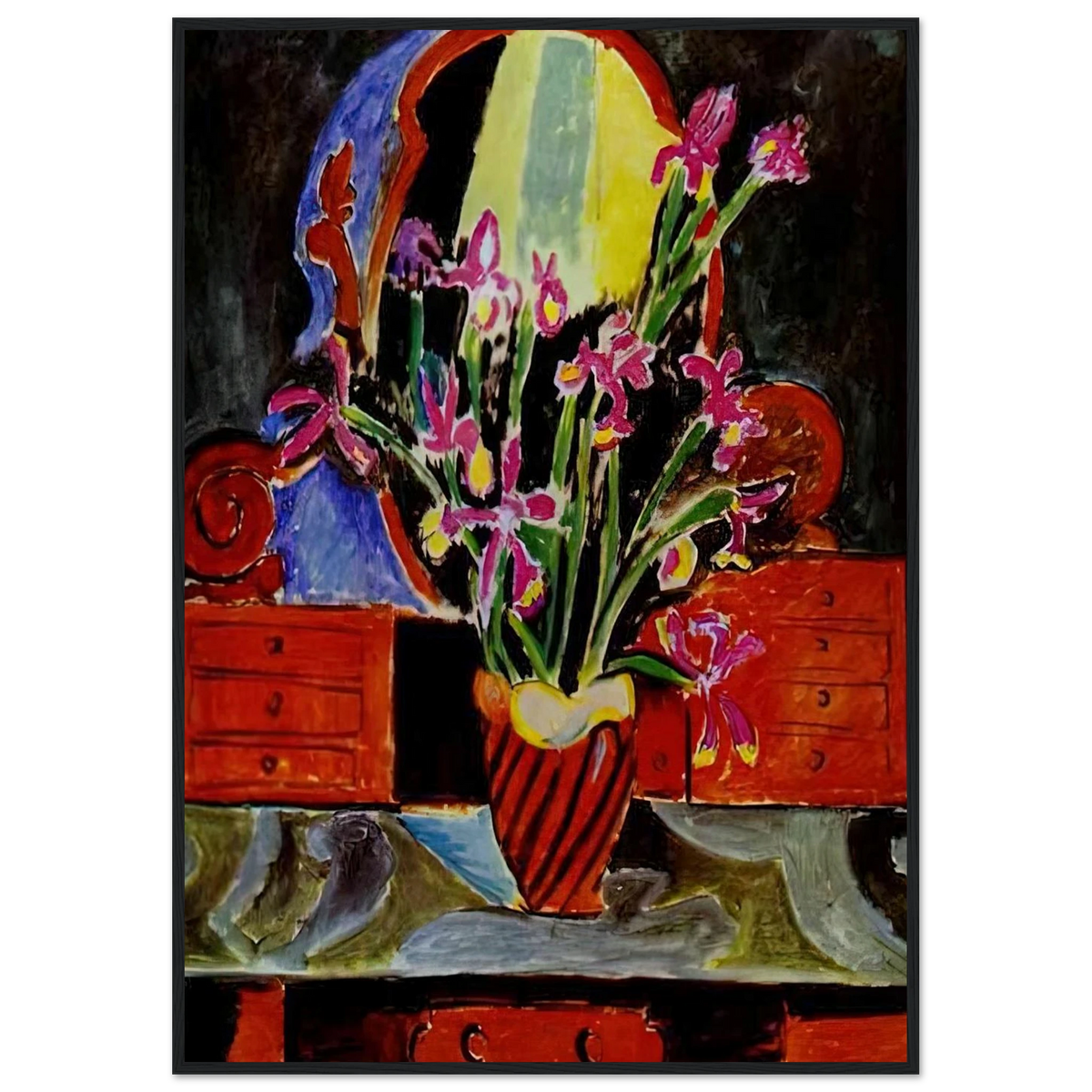 VASE OF IRISES 1912 Framed Poster | Henri Matisse Framed Prints Wall Art | Henri Matisse Print