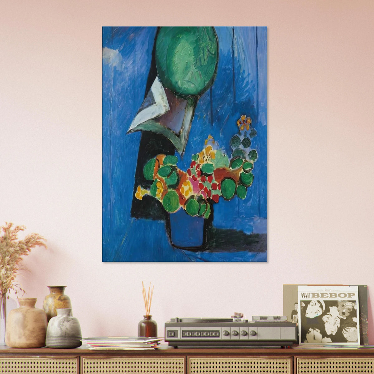 FLOWERS AND CERAMIC PLATE 1913 Canvas | Henri Matisse Canvas | Henri Matisse Print