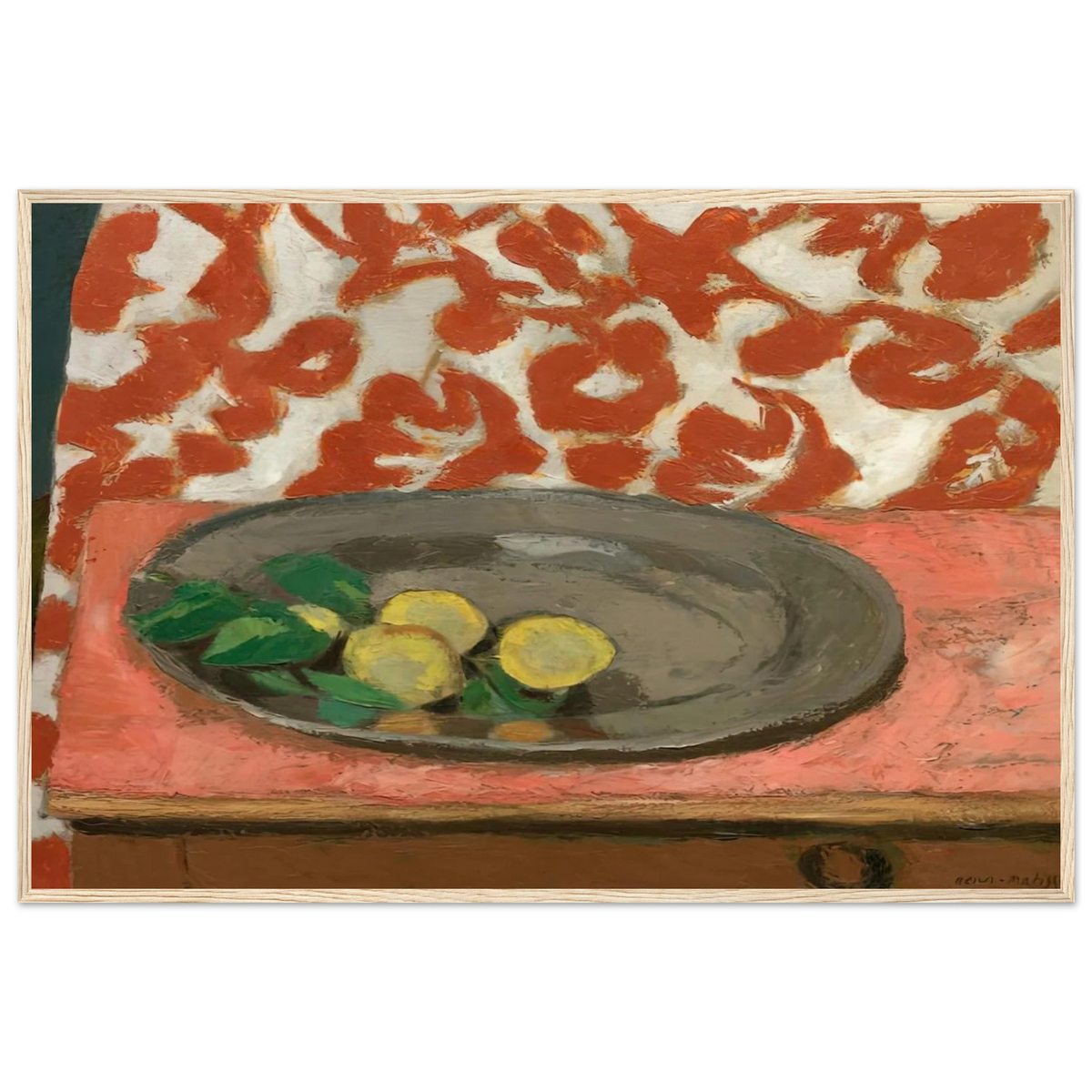 LEMONS ON A PEWTER PLATE 1929 Framed Poster | Henri Matisse Framed Prints Wall Art | Henri Matisse Print